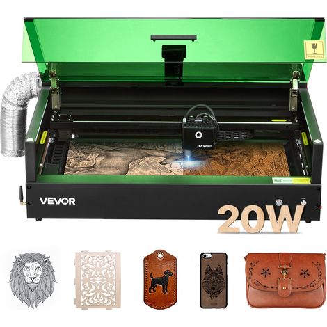 Graveur Laser 20 W Machine Gravure et Découpe Laser Zone de Travail 50x32 cm, pour Bois, Cuir, Verre, Papier, Certains Métaux, avec Caméra Intégrée, Vitesse de Gravure 36000 mm/min, Classe 1 (1/5)