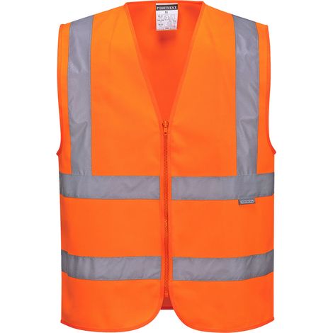 Hi-Vis Weste mit Reißverschluss Orange M (1/2)