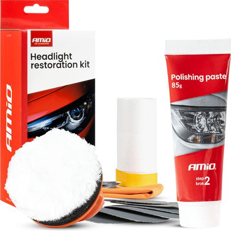 Kit de pulido de faros delanteros portátil para bricolaje amio-04793 (1/5)