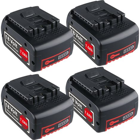 4×18V 7.0Ah BAT609 Li-on Pour Bosch Professional Batterie GBA 18V BAT618 BAT620 BAT610G GSR GSB GBH GDR GDS GKS GSA GSK 260736092 2607336169 (1/5)