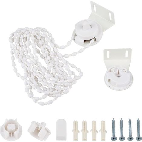 Roller Shade Clutch for 38mm Outer Tube Roller Shade Brackets Window Treatment Hardware with Metal Brackets, Bead Chain, Screws (White)