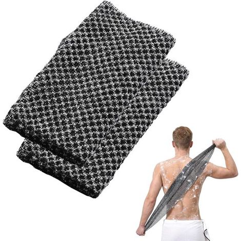 Peeling-Badetücher – Unisex – Schnelltrocknend – Für den täglichen Gebrauch geeignet – 2er-Set – Schwarz (1/5)