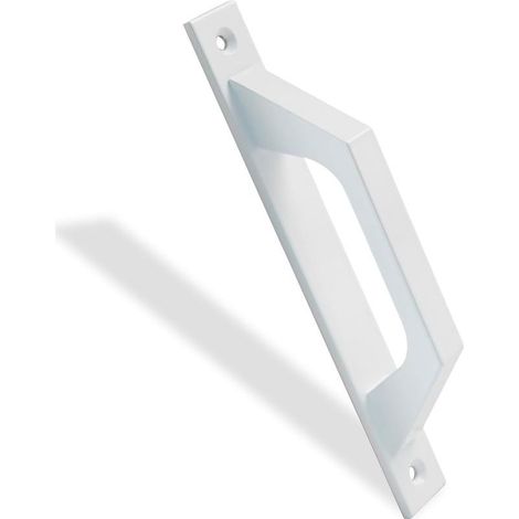 Poignée de porte en aluminium pour portes coulissantes ou à charnières, 198 x 25 x 40 mm, poignée droite fonctionnelle et confortable, blanche. (1/5)