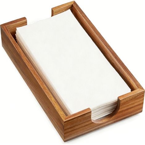 Dokumentenablage aus Bambus, stapelbar, DIN A4-Papier, Büroorganisation, H x B: 18 x 18 x 4,5 cm, Natur (1/5)