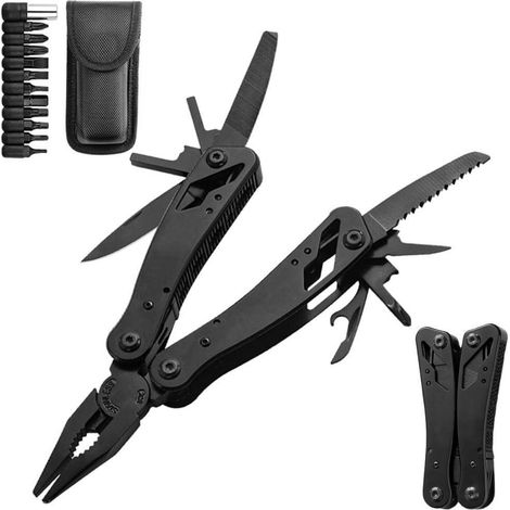 Multitool Zange Edelstahl mit 11 Bits, Camping & Outdoor Zubehör