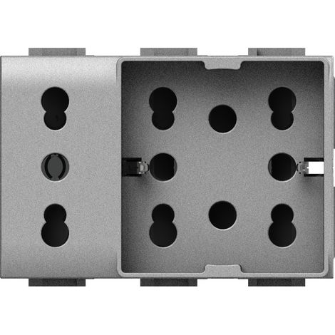 Modulo presa multistandard, 10A, 16A e schuko, serie P, tech, compatibile con serie BTicino Living Light - 4Box Side XL 4B.NT.H21.XL (1/5)