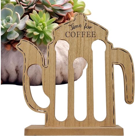 Rangement pour dosettes de café - en bois en forme de pot - décoration (1/5)