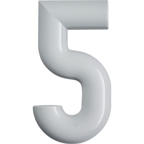 Numéro de maison chiffre 5 en polyamide spécial 99 blanc pur 165 mm D.33 mm (1/3)