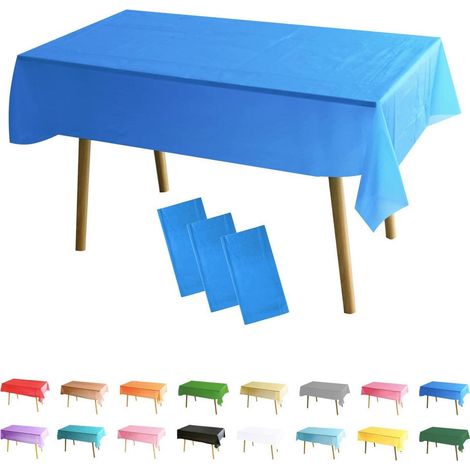 3er Pack Rechteckige Tischdecke 137x274cm Dunkelblau Wasserdicht Mehrweg