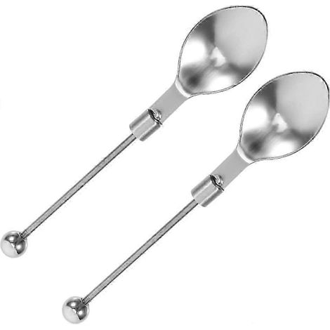 Ensemble de 2 cuillères en acier inoxydable, cuillères à café, cuillères à apéritif, cuillères à perles, cuillères alimentaires, cuillères à mélanger le café, cuillères de dégustation, cuillères à per (1/5)