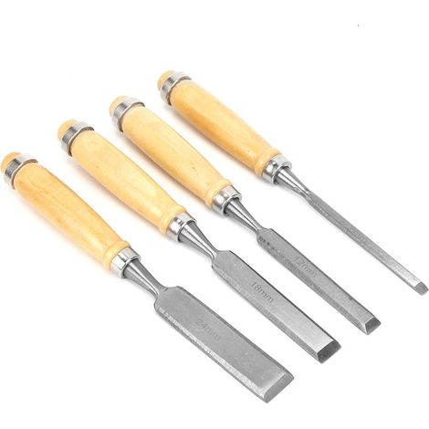 Jeu de 4 Pièces de Ciseaux a Bois Pour Le Travail Sculture du Bois, Outils A Main Robustes de 6mm, 12mm, 18mm et 24mm (1/5)