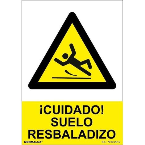 Cartel peligro "cuidado suelo resbaladizo" (pvc 0.7mm) 30x40cm normaluz (1/2)