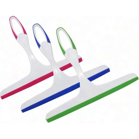 Lot de 3 raclettes compactes pour vitres de voiture, manche en plastique, nettoyeur de pare-brise portable (1/5)
