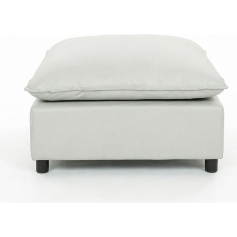 Puf cuadrado tapizado 75 x 75 x 40 cm gris con patas de plástico (1/5)