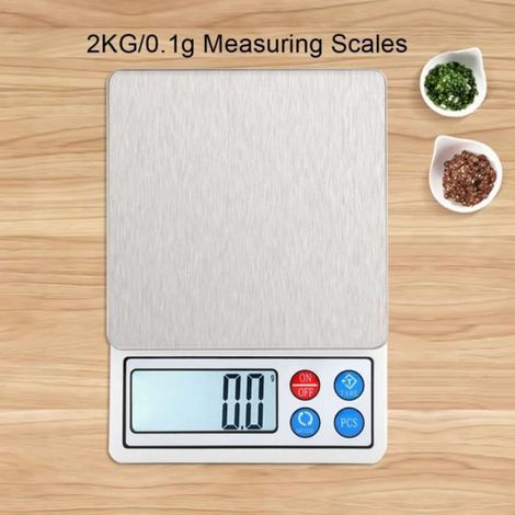 Balance Électronique - 2 kg / 0,1 g - Acier Inoxydable + ABS - Pour Médicaments Bijoux Téléphones - 1 Pièce (1/4)