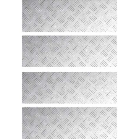 Plaques à damier 4 pcs Argent 75 x 25 cm Aluminium CFW793113 (1/5)