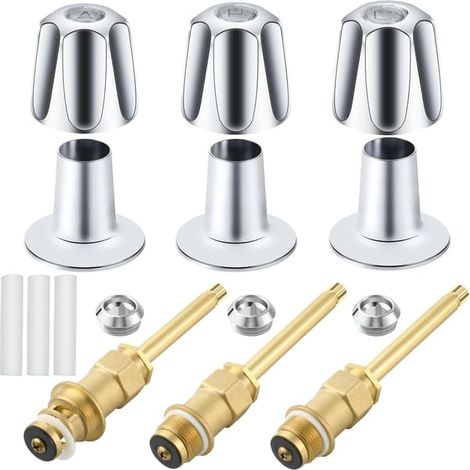 Kit de remplacement 3 pièces pour poignée de douche et tringle de baignoire Pfister Verve (réf. 39619) - Comprend : poignée de 12 po, poignée de 2 po et poignée de 12 po. (1/5)