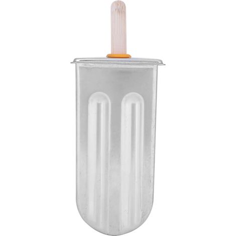 10 Edelstahl-Eisformen für Eis am Stiel, inklusive 100 Stielhaltern und rundem Kopf (1/5)