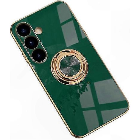 TPU-Hülle für Galaxy S24 FE mit präzisen Aussparungen, 6D-galvanisierter Oberfläche und drehbarem Ring, stoßfester Schutz, robuste und leichte Hülle für Samsung S24 FE (1/5)