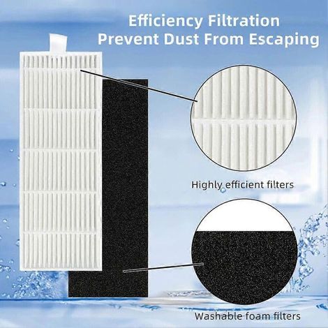 Compatible avec le kit de nettoyage robotisé Amibot Spirit H2O pour ILife Chuwi A4 A40 X432 A4S (brosse principale à rouleau, filtre HEPA inclus) (1/4)