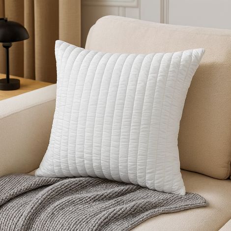 EVERGREENWEB - Cuscino in Memory Foam 80x80 h 12cm da Letto o Arredo Divano Decorativi, Imbottitura 100% Fiocco Antiacaro Effetto Piuma Traspiranti Federa Bianca Guanciale per Dolori Cervicali OFFERTA (1/5)