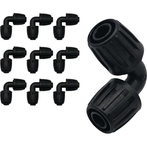 CCYKXA10 Pièces Connecteurs en Coude L pour Tuyau d'Arrosage 13 mm (1/2")Connecteur de Tuyau D'irrigation de Jardin 16mm Raccords Irrigation Goutte à Goutte