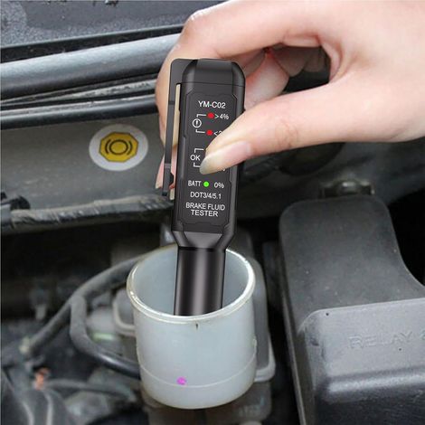 Rilevatore del liquido freni, tester del liquido freni - Strumento di controllo freni preciso Tester del liquido idraulico Rilevatore del contenuto del liquido freni con 5 indicatori LED, analizza (1/4)