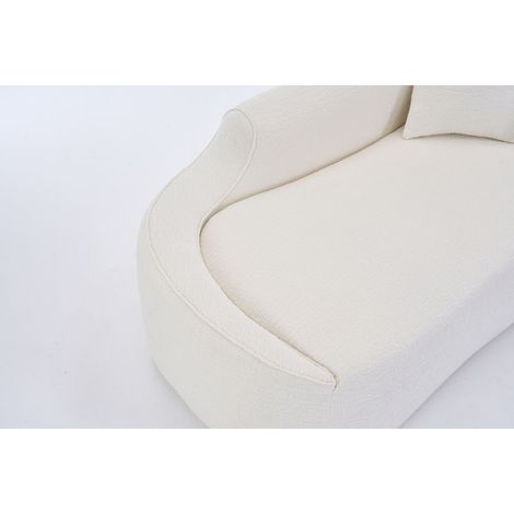 Chaise longue interior marfil de chenilla, 1 cojín, sin montaje, sofá 3 en 1 MEUBLIV (1/5)