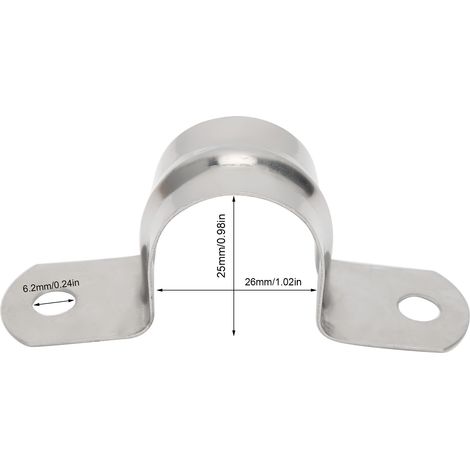 Rohrschellen aus Edelstahl 304, Sattelschellen, abnehmbare Klemmnägel, 25 mm (1/5)