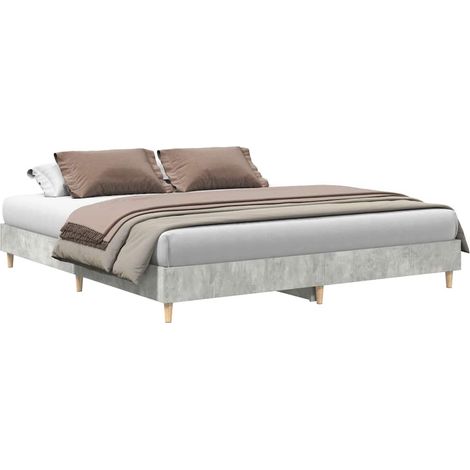 Maison Exclusive - Bettgestell ohne Matratze Betongrau 160x200 cm