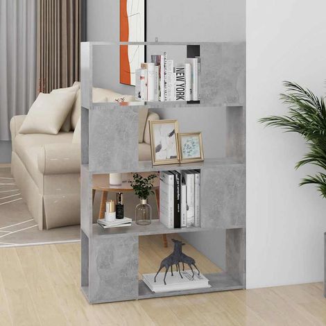 vidaXL Book Cabinet Room Divider Concrete Grey 80x24x124.5cm (1/5)