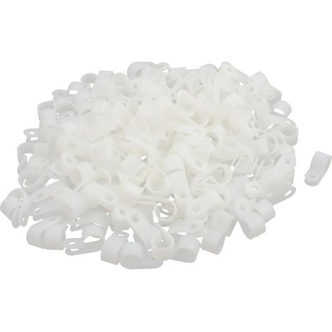200 pièces 1/2'' en nylon blanc R-Typ-Kabelklemme pour maison automobile marine bureau plus (1/2)