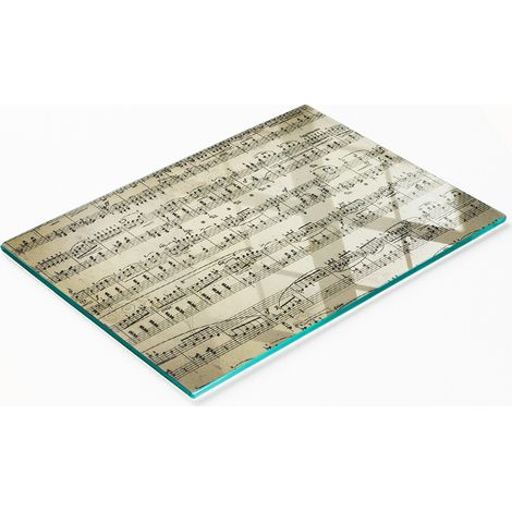 Robuste und stilvolle Küchenarbeitsplatte aus gehärtetem Glas mit Muster, 80 x 52 cm (1/5)
