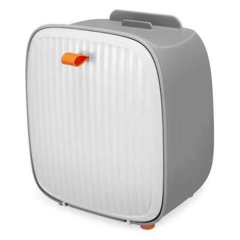 Mini poubelle de bureau avec couvercle, légère et polyvalente, Gris, adaptée au bureau + 180 pièces de sacs poubelles (1/4)