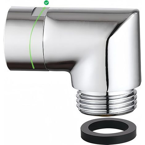 Adaptateur de pommeau de douche, adaptateur coudé en laiton massif à 135 degrés, connecteur d'extension de pommeau de douche G1/2" (chromé) (rotatif et 90°) (1/5)