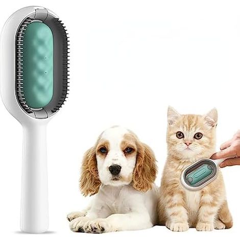 Brosse pour chien avec réservoir d'eau, brosse pour chat avec brosse de nettoyage pour poils d'animaux, peigne multifonctionnel pour le nettoyage et l'élimination des poils, idéal pour les soins de ma (1/5)