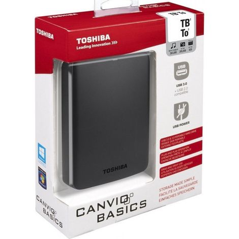 Disque Dur Externe Portable Toshiba Canvio 2tb Usb 3.0 Noir
