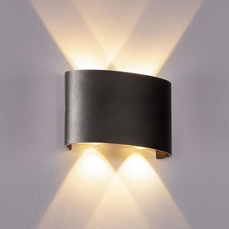 LED-Wandleuchte, LED-Außenwandleuchte, warmweiß, moderne IP65-Designer-Wandleuchte, wasserdichte Aluminium-Wandleuchte (schwarz, 4 W) (1/5)