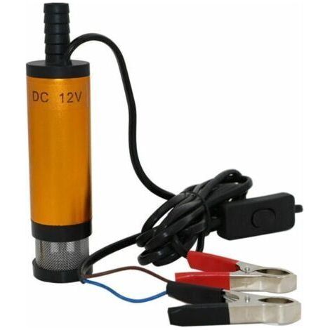 Pair Pompe immergée 12V pour pompage de gasoil et eau – Moteur DC 12V – Résistante à la corrosion – Diamètre 38mm – Compatible conduites 16-19mm (1/4)