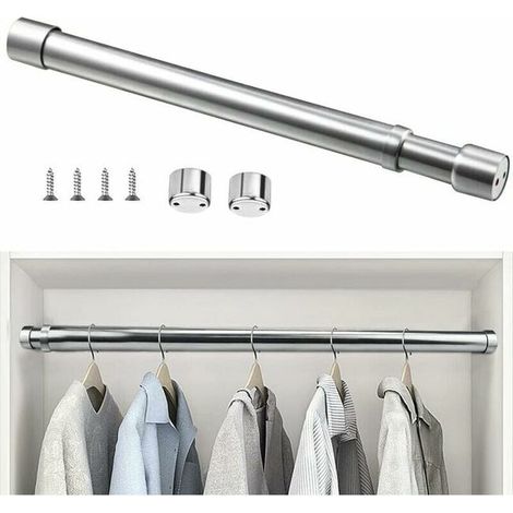 Binario per armadio estensibile in acciaio inox da 48 cm a 80 cm Asta per tende telescopica regolabile Anticorrosione Tubo per armadio estensibile per P (1/5)