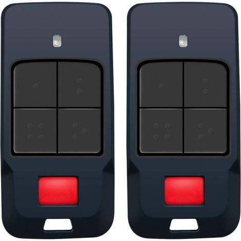 2 Télécommandes Pour Porte De Garage - 433 MHz - Codage Rolling Code - Compatible MITTO COOL C2 C4 - 4 Boutons - Dimensions 66x32x12 mm