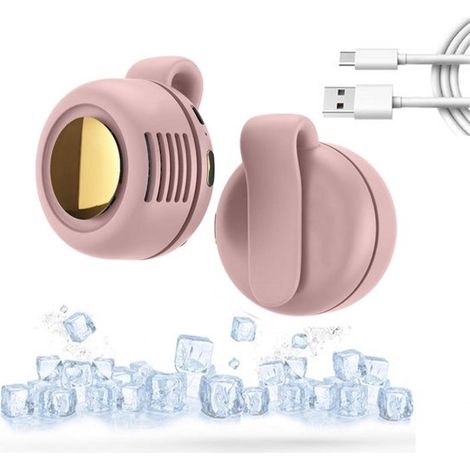 Mini ventilador，Ventilador con clip，Ventilador USB recargable，Ventiladores silenciosos sin aspas recargables por USB，Ajustable，Verde (1/5)