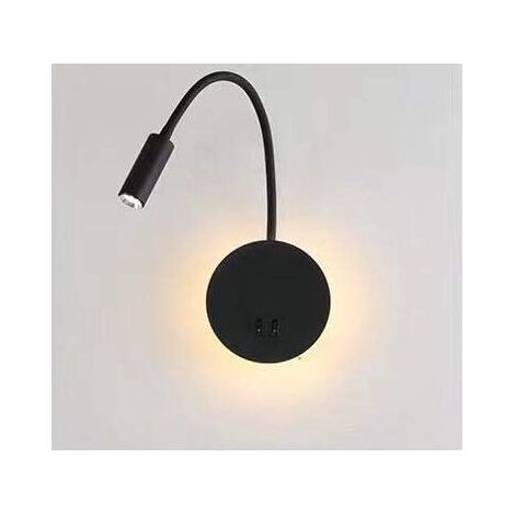 Lampe De Chevet Murale LED Flexible En Forme De Cygne, 3W + 8W, Température De Couleur 3000K, Interrupteur Intégré, Pour Chambre À Coucher (1/4)