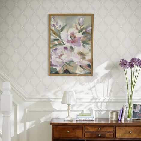 Papier peint intissé Laura Ashley Landford paintable white 1005 x 52cm (1/5)