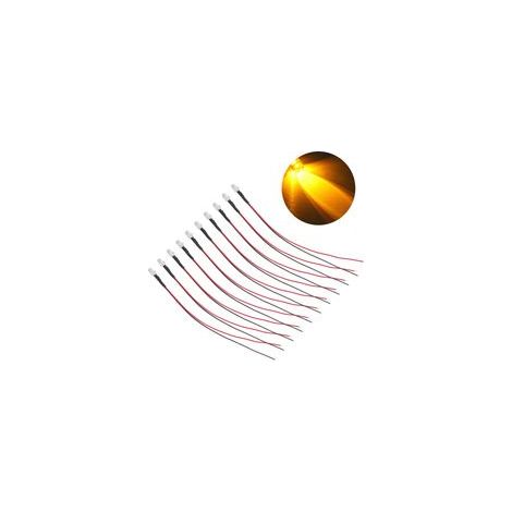 10 pièces Diodes électroluminescentes 5mm lumière LED électronique précâblée pour la décoration 5-12V jaune (1/5)