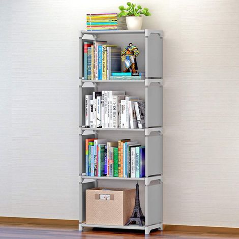 Jeffergarden Bibliothèque sur pied, étagère de rangement, étagère de rangement, étagère, organisateur de maison pour salle de séjour, couleur de BedoomGrey (1/5)