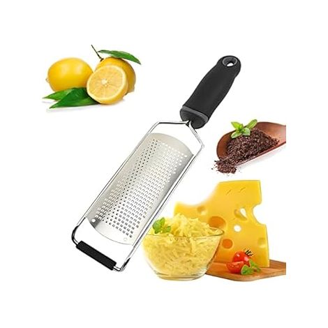 Käse- und Gemüsereibe - 304 Edelstahl, spülmaschinenfest mit Schutzetui für Zitrusfrüchte, Muskatnuss, Ingwer, Knoblauch und Wurzelgemüse (1/4)