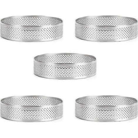 Cercle à tartelettes de 8 cm en acier inoxydable, moule à tartelettes rond, emporte-pièce, cercle chauffant (1/5)