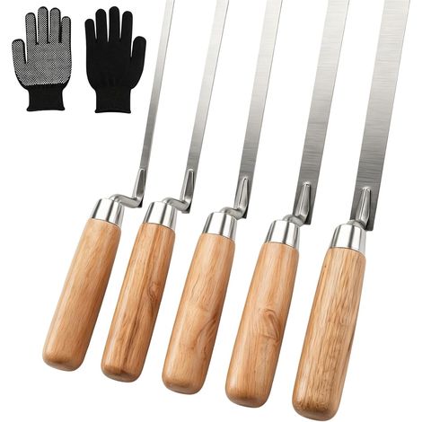 5 Pièces Truelle à Joints en Acier Inoxydable 6/8/10/12/15mm avec Gants, Jointoiement Précis, pour Plâtrerie, Obturation et Traitement Articulaire (1/5)