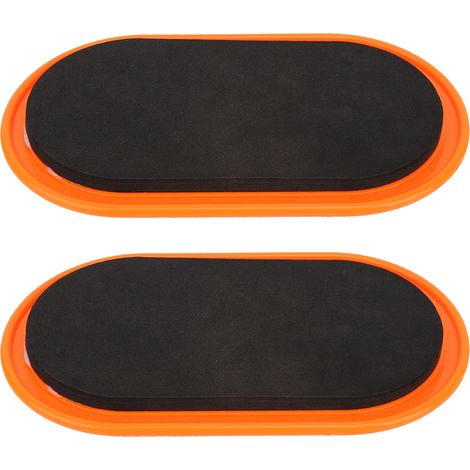 Lot de 2 disques de glisse pour entraînement abdominal, tapis de glisse, équipement de fitness jaune (1/5)